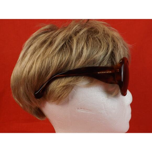NWT BALENCIAGA BA2013 53N BROWN PLASTIC FRAME OVERSIZED SUNGLASSES $495 ITALY main image 6